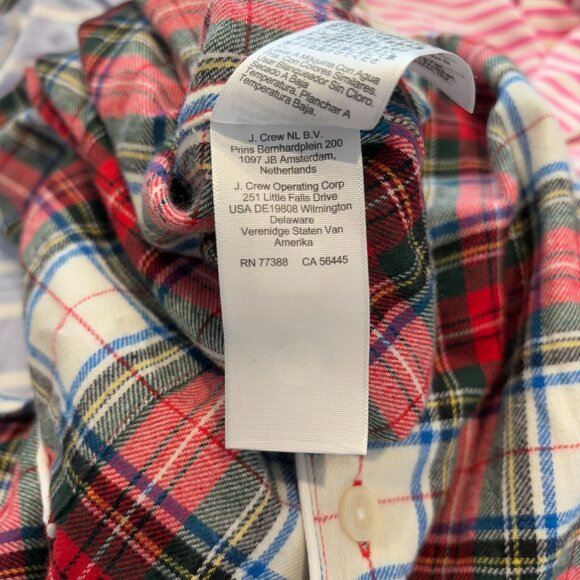 J. Crew Red Flannel Plaid Pajama TOP ONLY Size M BC935 NWT - Picture 5 of 5